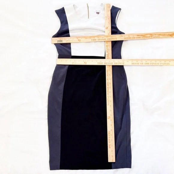 SOLD Calvin Klein Colorblock Sleeveless Sheath Dress Black Gray 6 Small Stretchy - Picture 8 of 8